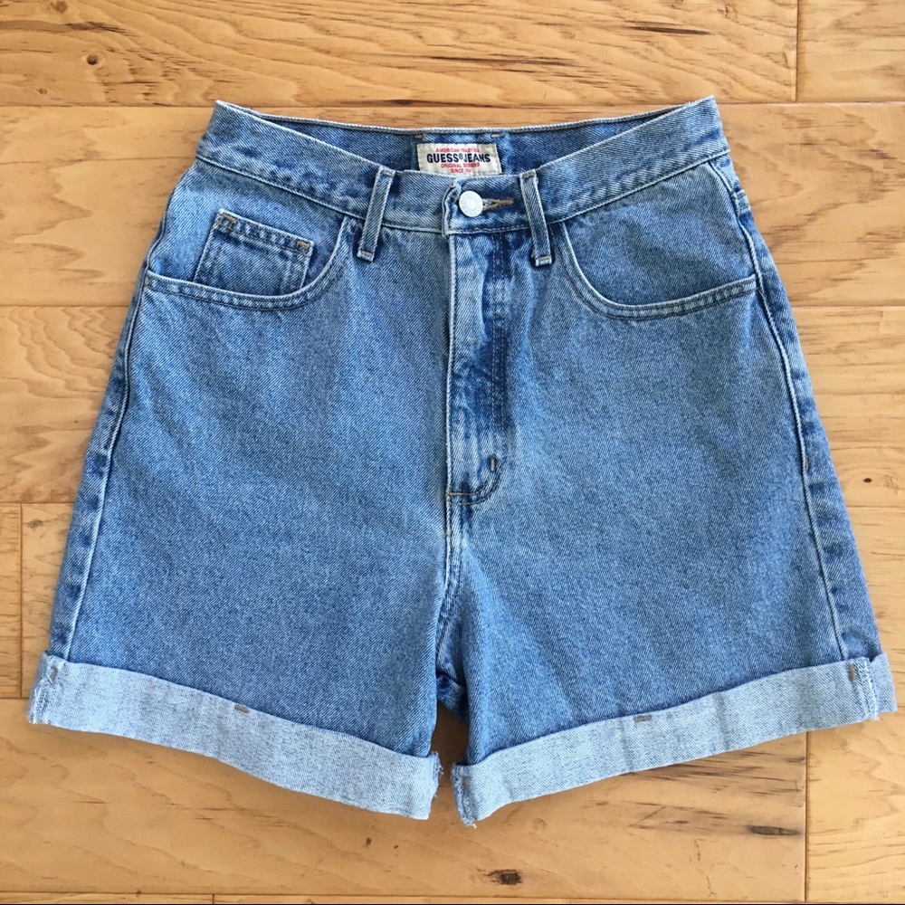 Vintage Guess Jeans Denim Shorts 27/28 high rise mom jean shorts Y2K 90s Cotton